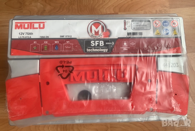 Нов Акумулатор - 12V 75 Ah 720A Mutlu Мутлу 