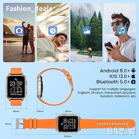 Нов Смарт Часовник с 106 Спортни Режима Жени Мъже Подарък, снимка 2 - Смарт гривни - 42654113