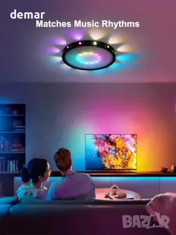 Смарт LED таванна лампа RGB с промяна на цветовете, 24W, 30 см, управление с Alexa/Google, снимка 4 - Смарт домашни устройства (Smart Home) - 55849760