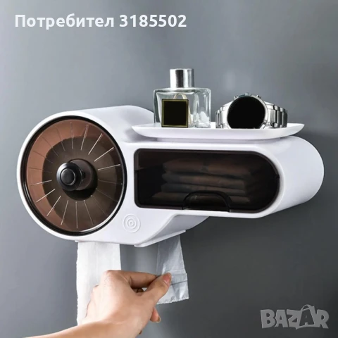 Органайзер с поставка за тоалетна хартия и диспенсър с аксесоари TV1155, снимка 6 - Други стоки за дома - 50813054