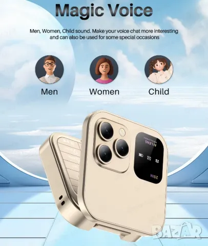 Сгъваем телефон i16 Pro, мини телефон, малък телефон, телефон с капаче, българско меню на български, снимка 4 - Телефони с две сим карти - 50298323