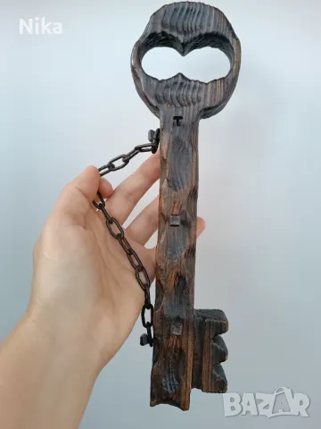 Рустик, дървена закачалка за ключове, снимка 2 - Декорация за дома - 47399542