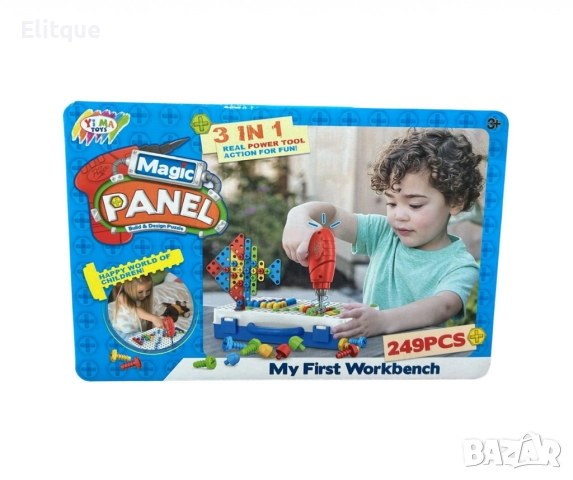 Детска мозайка,С винтоверт в куфар,249 части, снимка 2 - Други - 52752920