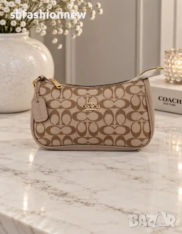 Coach бежови чанта и портмоне, снимка 3 - Чанти - 55974234