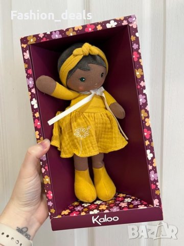 Нова Kaloo Tendresse Наоми 25см - Платнена Кукла в Жълта Рокля, снимка 5 - Кукли - 42726258