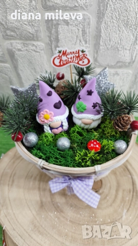 Коледна аранжировка с гномчета!, снимка 5 - Декорация за дома - 52497725