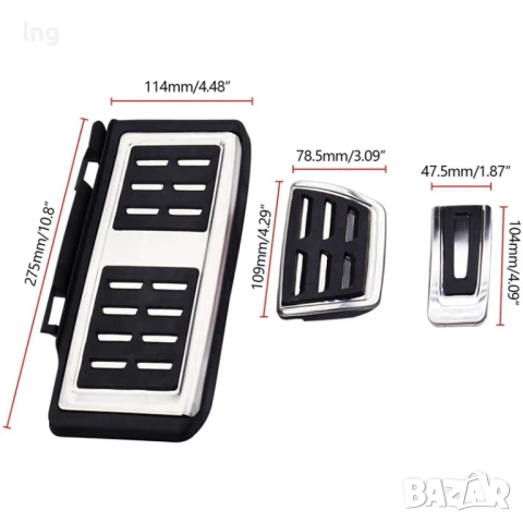 Комплект Спортни Педали от Неръждаема Стомана – За VW Golf 7/8, Passat B8, T-Roc, T-Cross, Polo, снимка 2 - Аксесоари и консумативи - 50942830