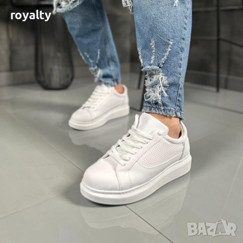 Бели Мъжки Маратонки 40-44 Номер с Кутия 