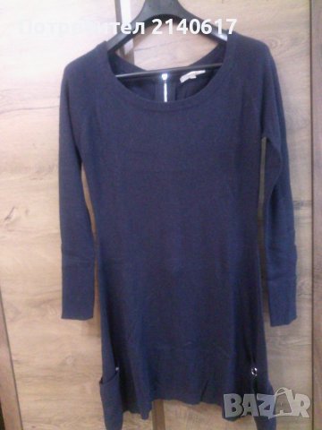 Тъмно синя рокля claire.dk N:38,фино плетиво