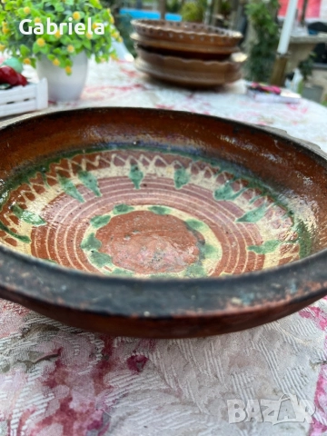 Глинена, автентична паница, снимка 4 - Антикварни и старинни предмети - 51514196