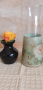  Стъклена ваза винтидж стил, ръчно декорирана с декупаж, снимка 4