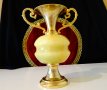 Бронзова ваза,амфора,оникс 1 кг.,позлата. , снимка 4