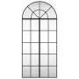 vidaXL Стенно огледало, черно, 60x130 см, арка, желязо, снимка 3