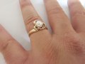 Златен пръстен с бяла перла , снимка 7