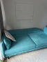 Триместен ъглов диван в тюркоазено синьо, снимка 6