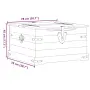 vidaXL Кутия за съхранение "Corona" 78x78x45 см борово дърво масив, снимка 9