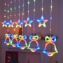 Коледни новогодишни лампички LED завеса "Приказна нощ" Камбанки+звездички в многоцветна светлина , снимка 2