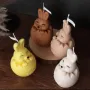3D заек зайче в черупка от яйце "Happy Easter" Силиконов молд за свещи гипс сапун , снимка 4