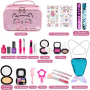 Нов Комплект детски грим играчки с козметична чанта 21 части за момиче 3г+, снимка 4