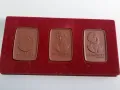 Комплект от 3 глинени плочки с лика на Бах, Гьоте и Г.Димитров 6х4см, снимка 1