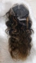 Естествена черна чуплива перука от бразилска човешка коса с руси кичури 75 см - Lace Front 13x6, снимка 9