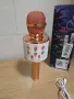 Безжичен караоке микрофон с Bluetooth високоговорител, модел WS-858, предлаган в цвят розов Уст, снимка 2