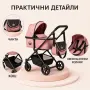 Количка за кукли 2 в 1 Принцеса в розово и черно, снимка 3