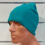 Нова мъжка зимна шапка с подгъв в зелен цвят, снимка 1