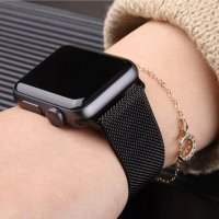 Магнитна Метална верижка / каишка, стил Milanese за Apple watch 42/44/45 мм. , снимка 5 - Каишки за часовници - 34541448