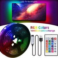 RGB LED светлинна лента, TV LED подсветки LED лента светлини с дистанционно - 5 метра, снимка 5 - Лед осветление - 42531593