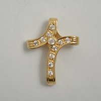 златна висулка кръст С 38589, снимка 1 - Колиета, медальони, синджири - 39656850