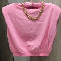 Блузка ,,Pink Barbie"с мотив верижка, размер S-M, 100 % памук, снимка 7 - Тениски - 41385343