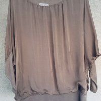 Красива копринена блуза Италия цвят капучино, снимка 1 - Блузи с дълъг ръкав и пуловери - 40686057