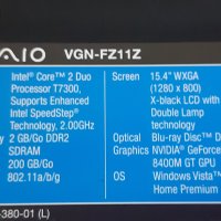 Sony Vaio VGN-FZ11Z\PCG-381M, снимка 3 - Части за лаптопи - 40822693