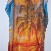 Туника-рокля за плажа в модерни цветни принтове и в свободна права кройка, универсален размер, снимка 3 - Туники - 44751532