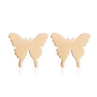 302 Комплект Пеперуди бижута обеци и колие в златисто медицинска стомана стоманени бижута дамски, снимка 3 - Бижутерийни комплекти - 41495993