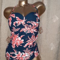 SEAFOLLY M Цял черен бански на цветя , снимка 2 - Бански костюми - 40685143