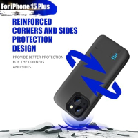 Нов Защитен Калъф с Батерия за iPhone 15 Plus, 6000mAh, Стилен Дизайн, снимка 4 - Калъфи, кейсове - 44527535