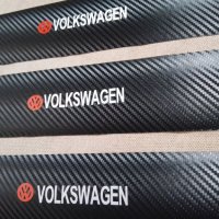 Черен карбон стикери за прагове на автомобил с надпис Volkswagen Фолксваген кола автомобил джип ван, снимка 5 - Аксесоари и консумативи - 40314932
