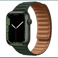 Кожена Магнитна Каишка за Apple Watch 8 Ultra 7 6 SE 5 4 44 40mm, снимка 2 - Смарт гривни - 39041443