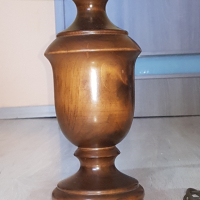 Старинна дървена лампа , снимка 2 - Настолни лампи - 44586863