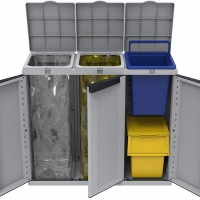 Terry EcoCab Cabinet , троен контейнер за разделно събиране на отпадъци, снимка 1 - Други стоки за дома - 36048248