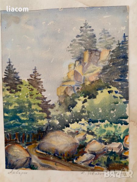 КИРИЛ ИВАНОВ акварел пейзаж, снимка 1