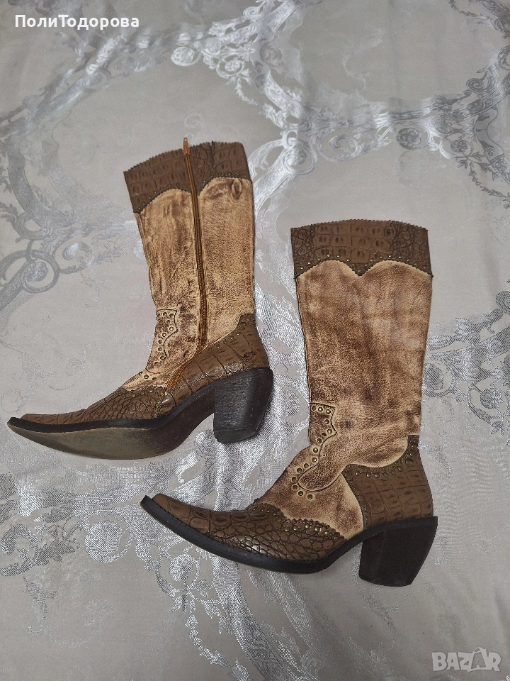 Дамски кожени чизми, снимка 1
