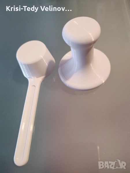 Комплект тампер с лъжичка за кафе, снимка 1