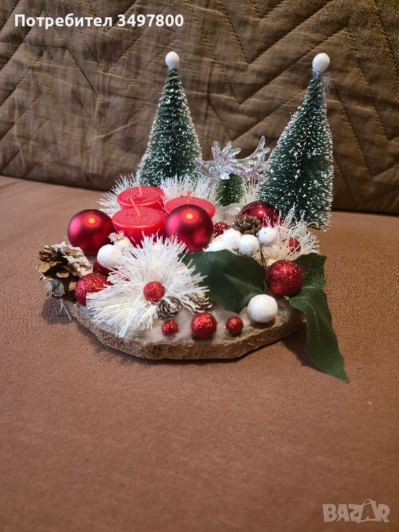 Коледен ароматен свещник 22х23 см, снимка 1