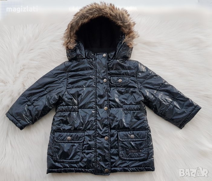 Детско зимно яке с пух на качулката размер 2 години, снимка 1
