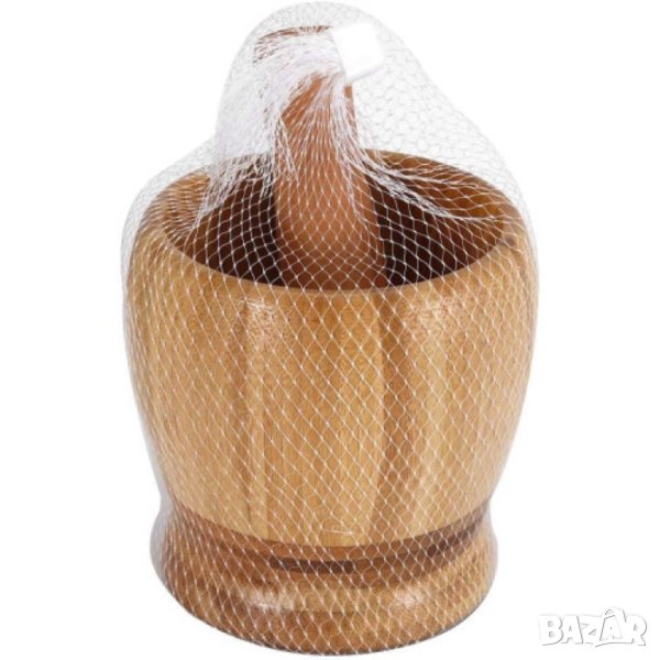 Бамбуково хаванче с чукало за чесън и подправки, снимка 1