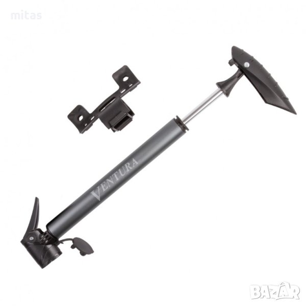 Мини помпа VENTURA с два накрайника AV/FV, Алуминиева, Монтажна скоба, снимка 1