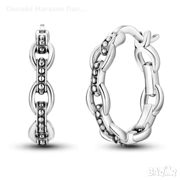 Обеци халки от сребро 925 с цирконий, дамски, снимка 1